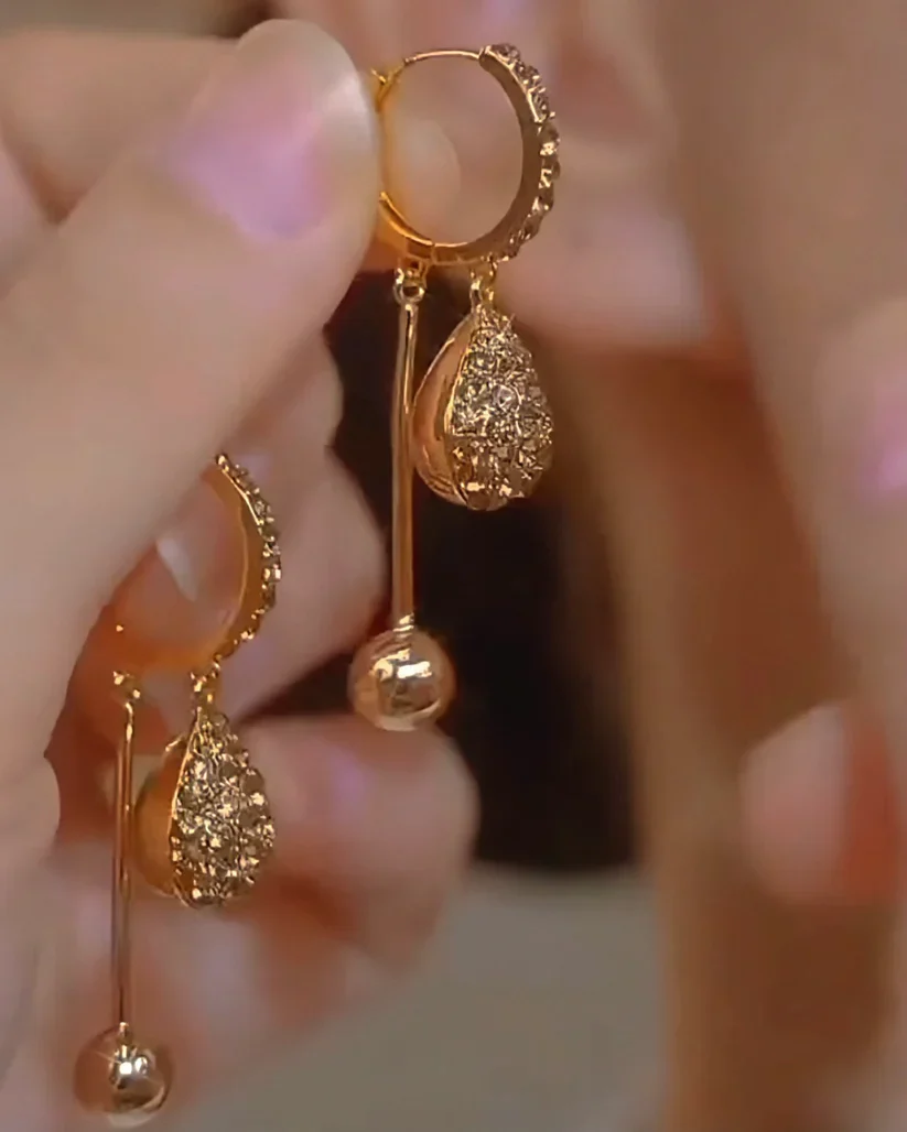 plated zircon Water Drop Earrings - Image 2