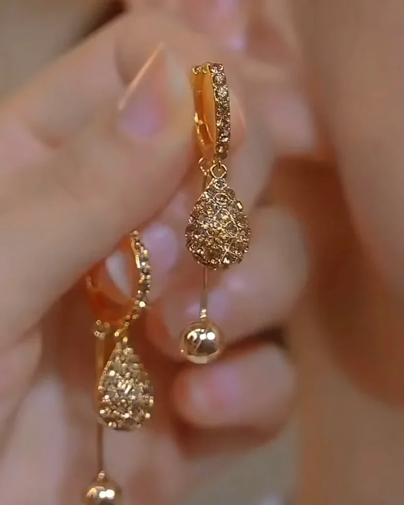 plated zircon Water Drop Earrings - Image 4
