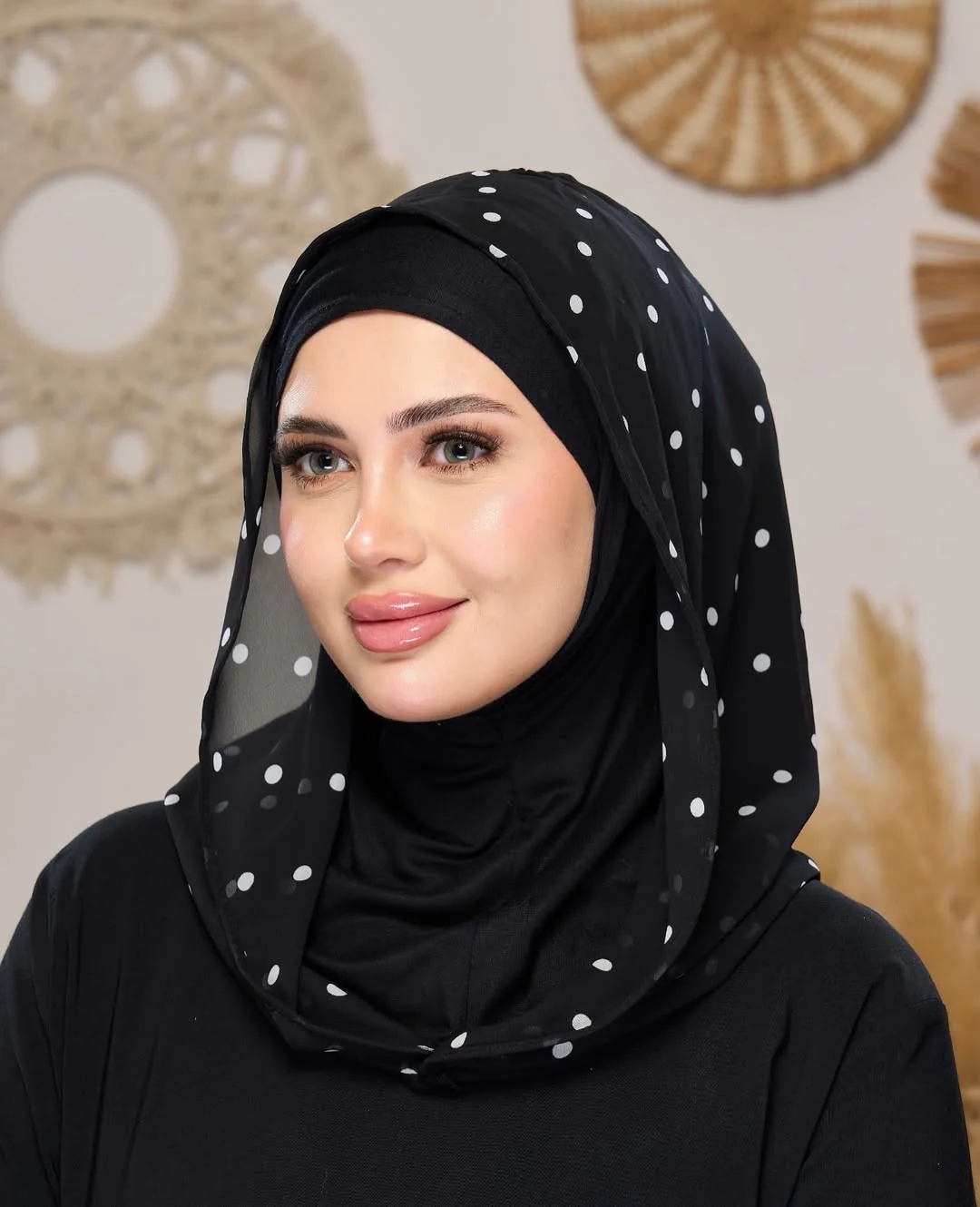 2-in-1 Instant Hijab with Printed Scarf - Image 3