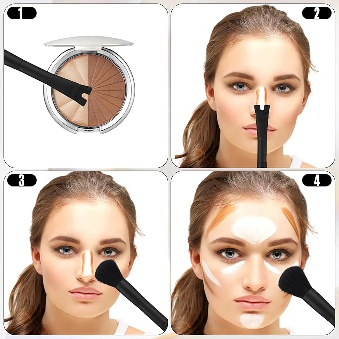 2-in-1 Makeup U-Shaped Brush for Nose Contouring - Image 2