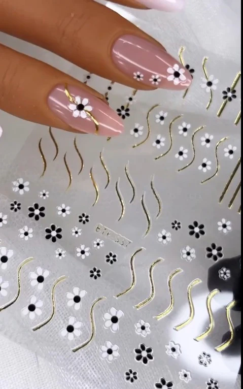 3D/5D Embossed Flower Nail Art Stickers - Image 2