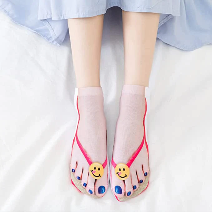 3D Printing Pattern Flip Flop  Socks for Women - Image 2