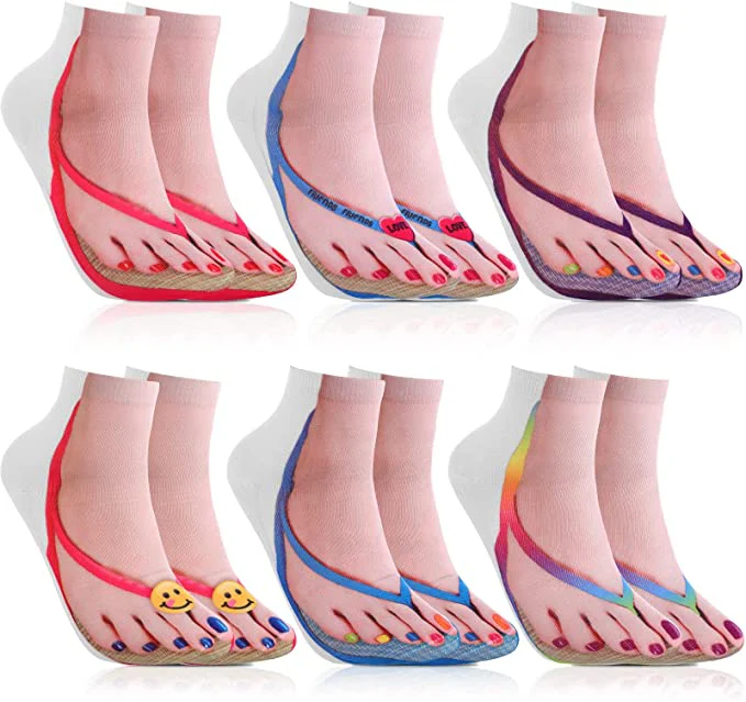 3D Printing Pattern Flip Flop  Socks for Women - Image 6