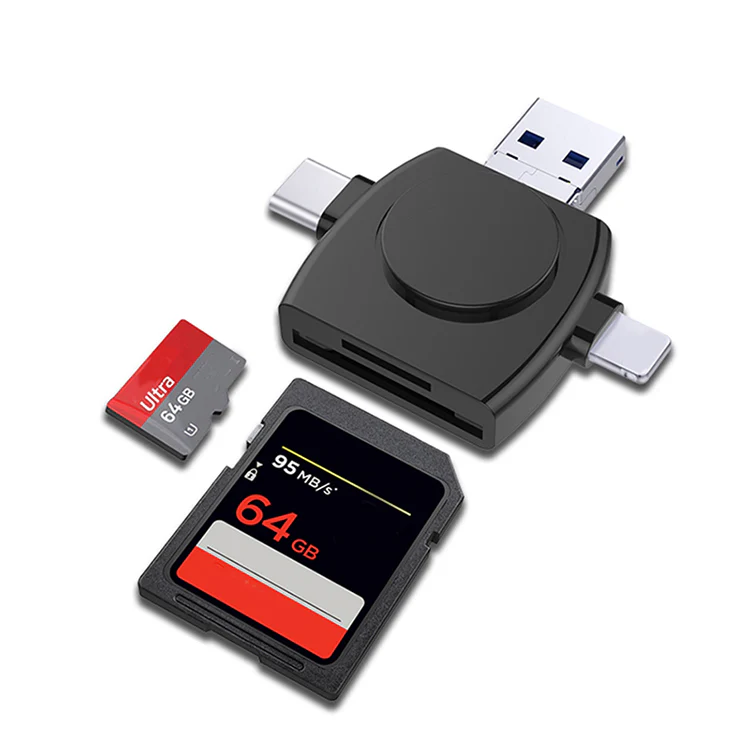 4 in 1 Card Reader Type C Micro USB iPhone Adapter - Image 4