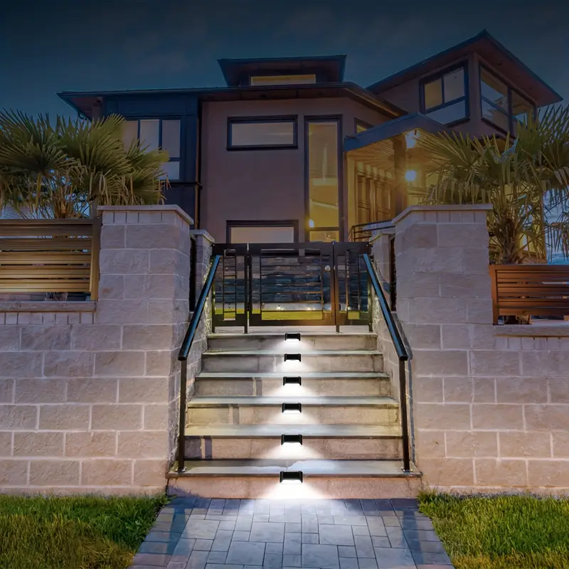 4pcs Solar Step Light Outdoor Garden Wall Light - Image 2