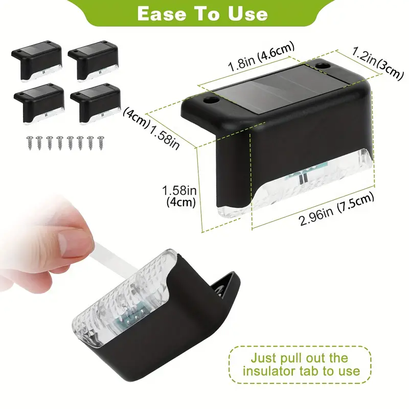 4pcs Solar Step Light Outdoor Garden Wall Light - Image 4