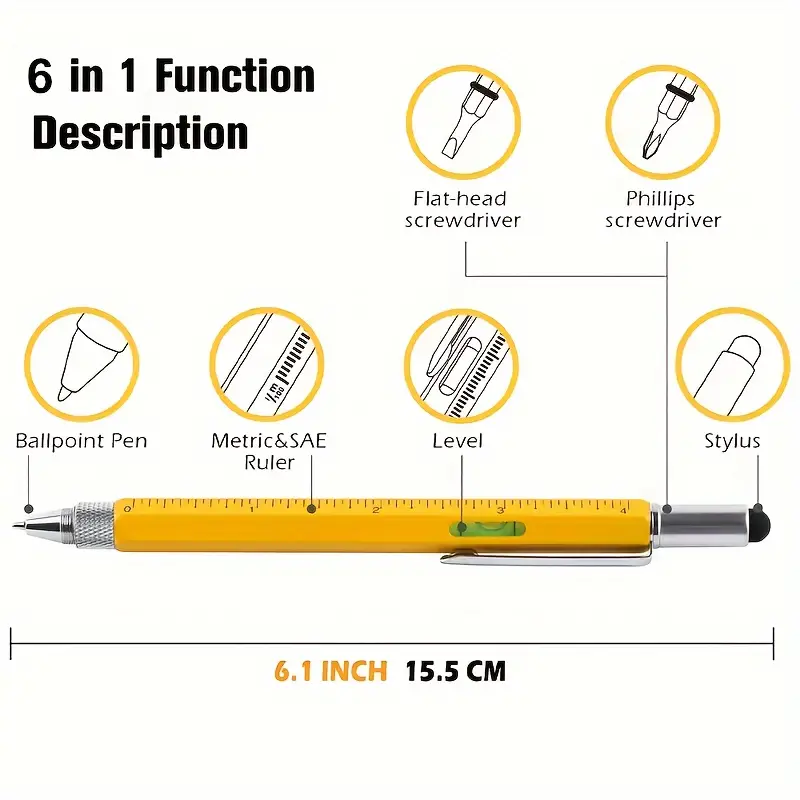 6-in-1 Multi Functional Creative Tool Pen - Image 6