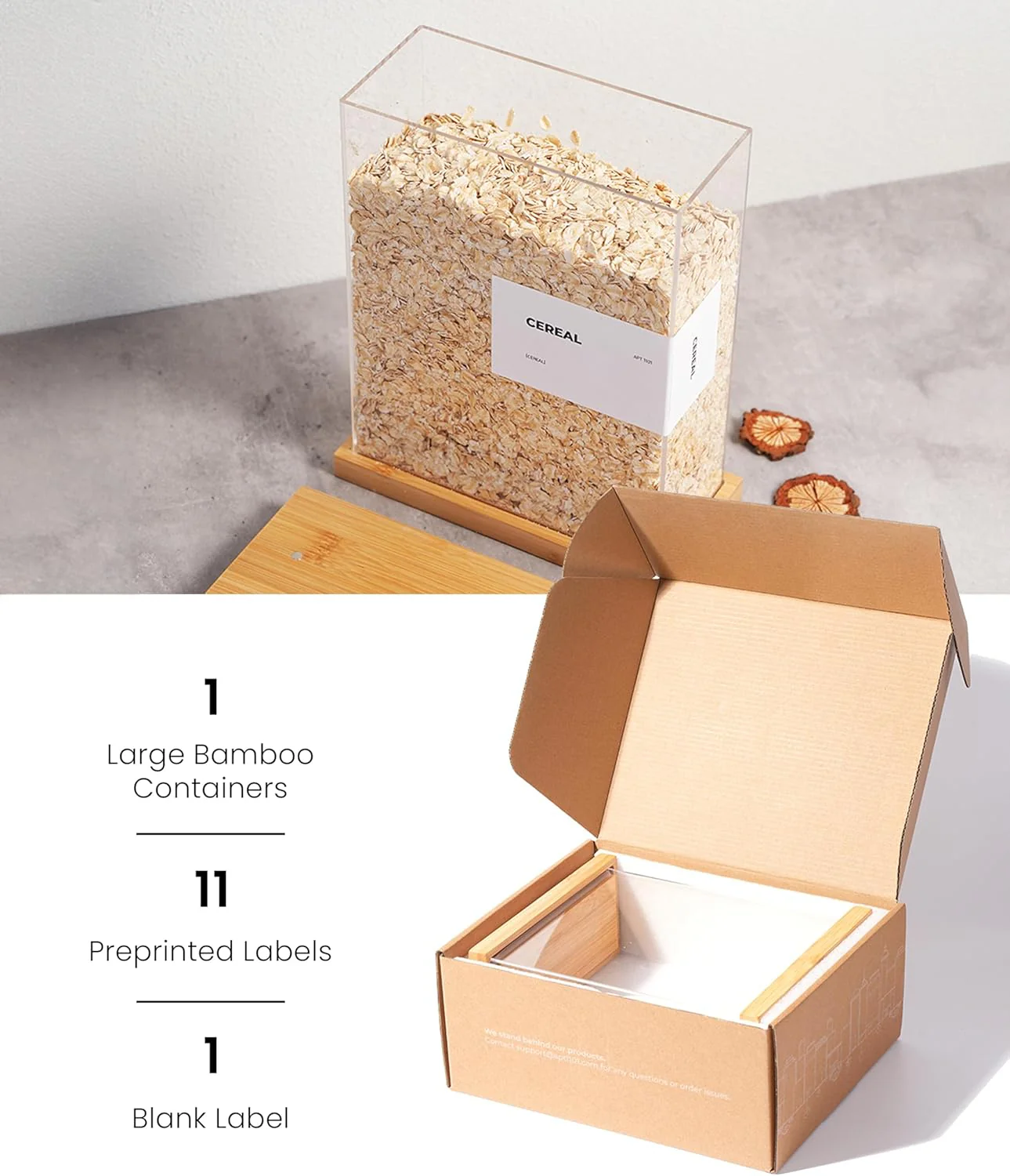 Bamboo Food Dispenser and Storage Container - Image 5