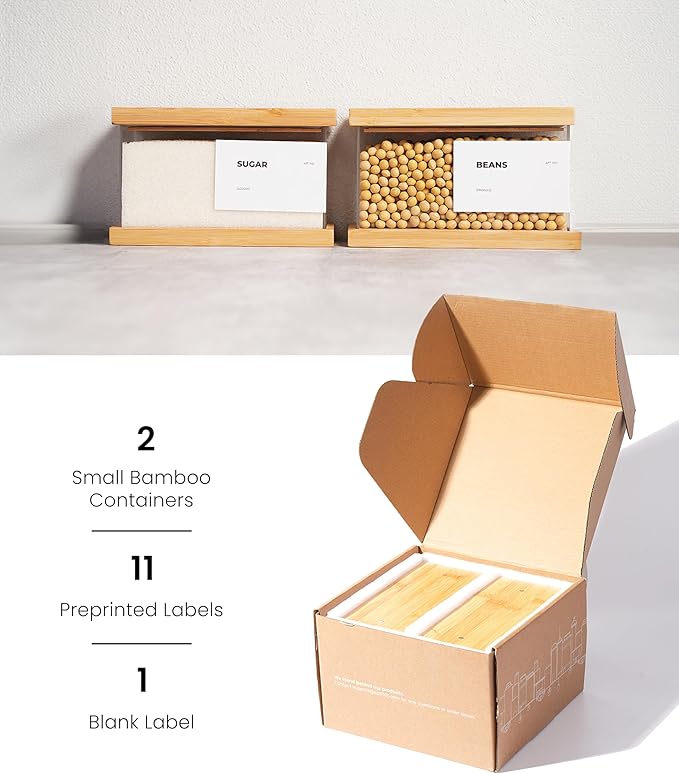 Bamboo Wood Grain Food Storage Dispenser - Image 4