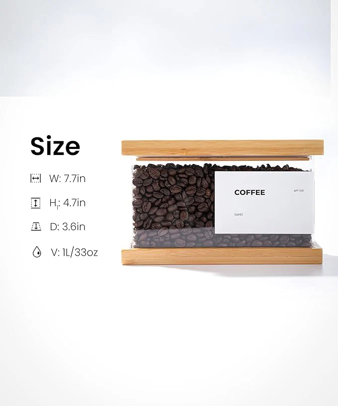 Bamboo Wood Grain Food Storage Dispenser - Image 5