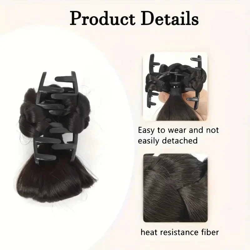Chic Synthetic Bun Clip - Image 3