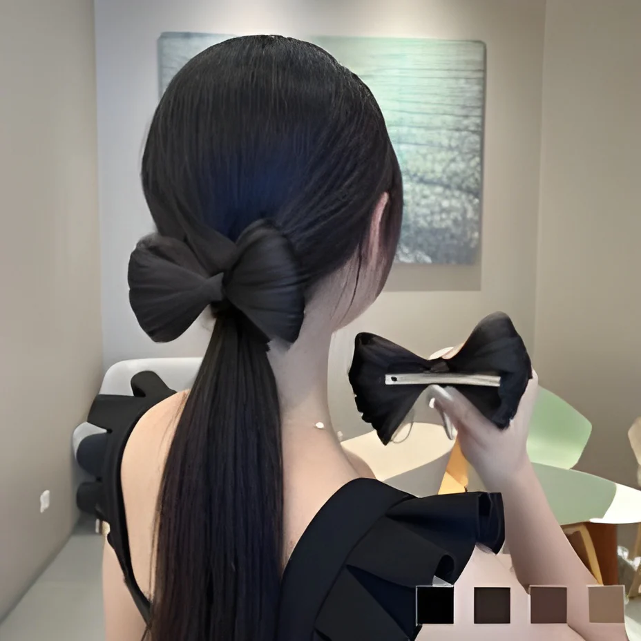 Chic Ribbon Hair Tie Clip – Elegant Hairpin Accessory - Image 2