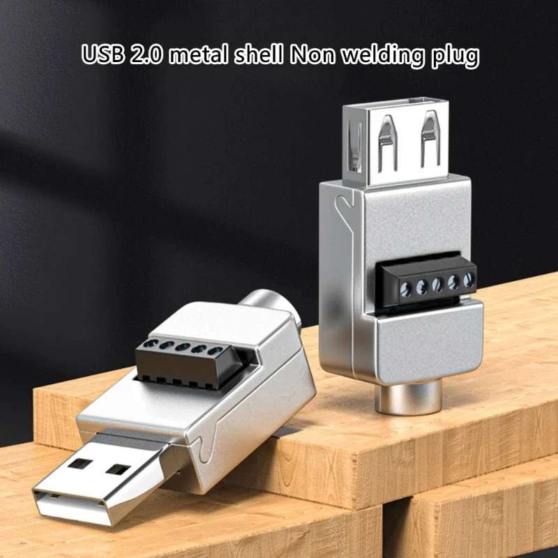 USB Solderless Connector Metal Case