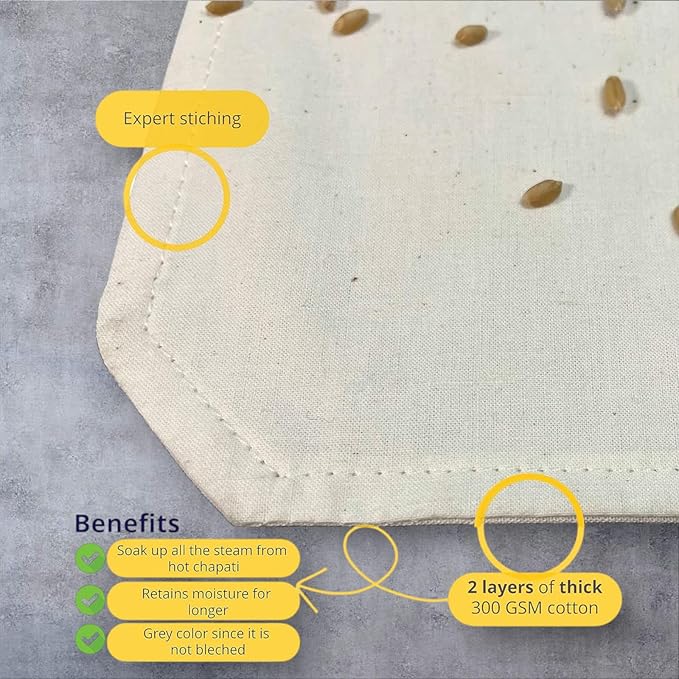 Cotton Double Layer Roti Cloth Wrap - Image 3