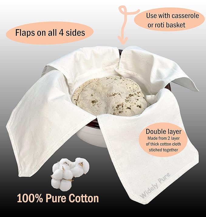 Cotton Double Layer Roti Cloth Wrap - Image 4