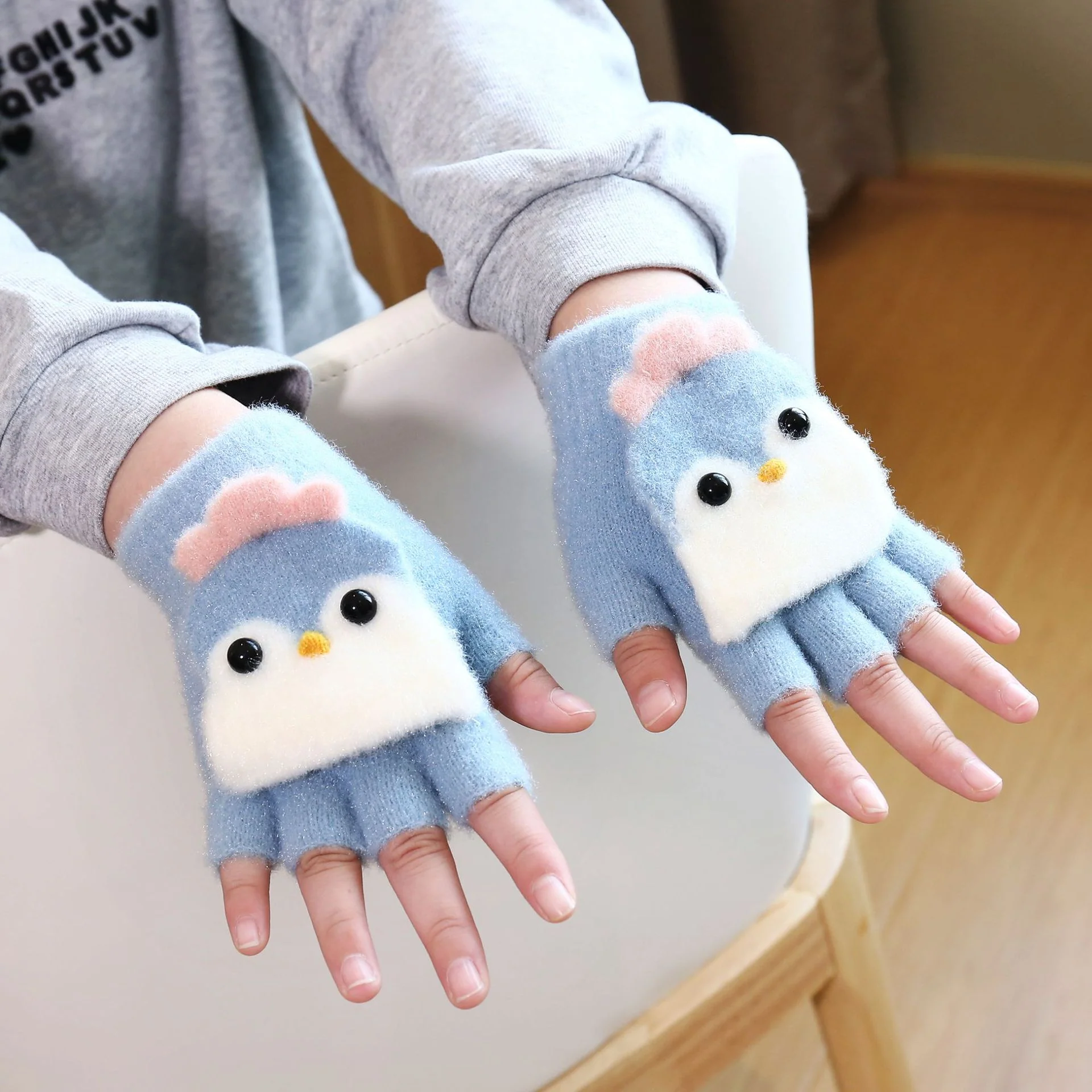 Cute Cartoon Winter Flip Gloves - Image 2