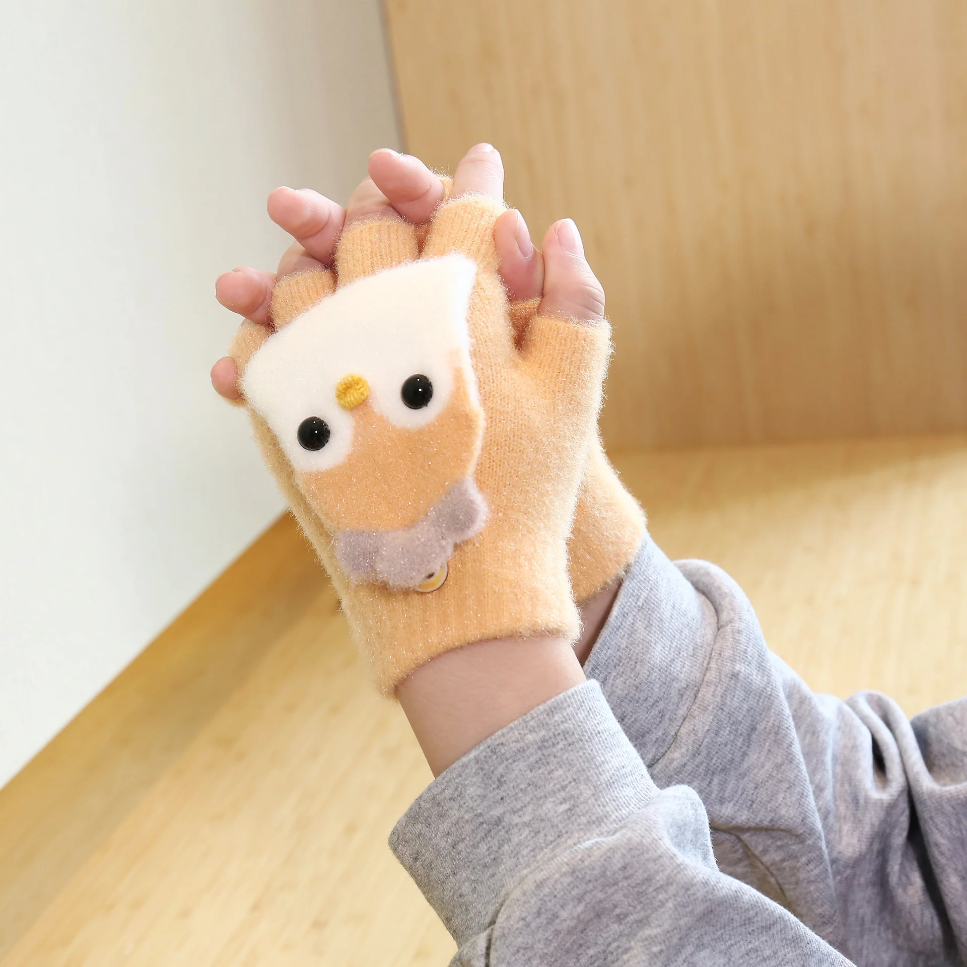Cute Cartoon Winter Flip Gloves - Image 6
