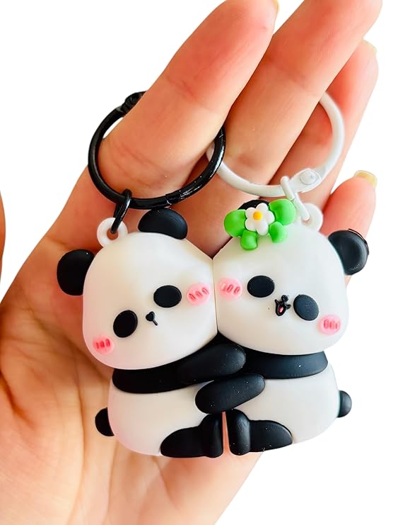 Cute Panda Couple Keychain - Image 3
