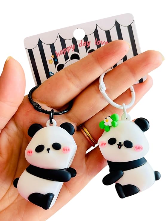 Cute Panda Couple Keychain - Image 6