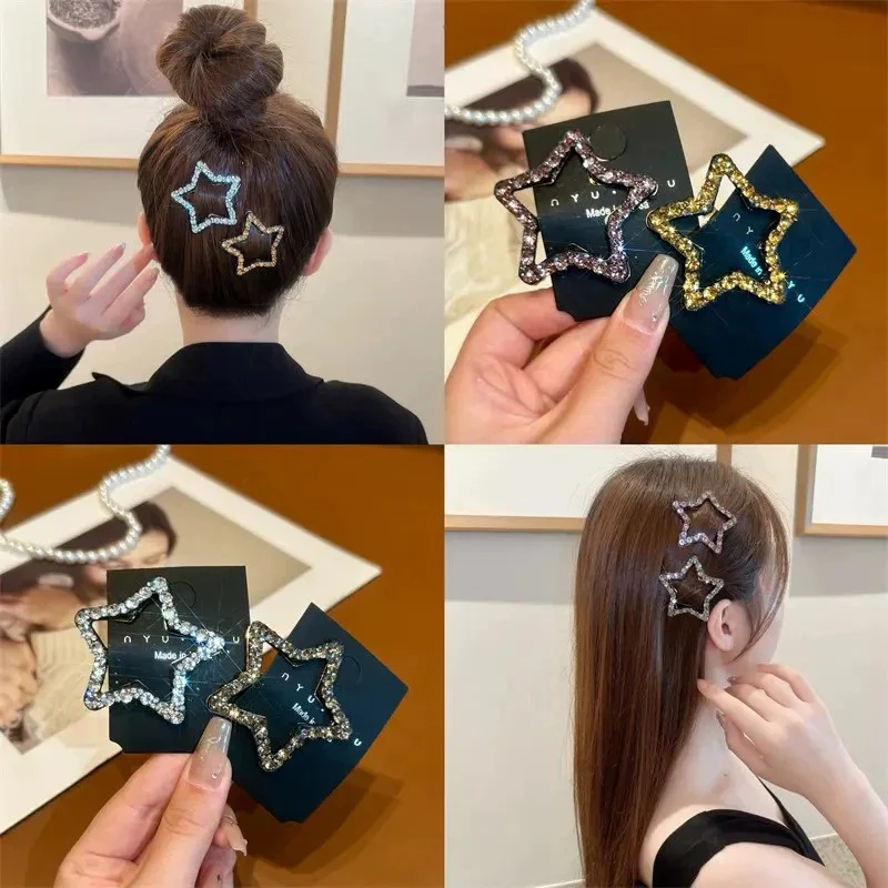 Cute Star Rhinestone Hair Clip - Image 2
