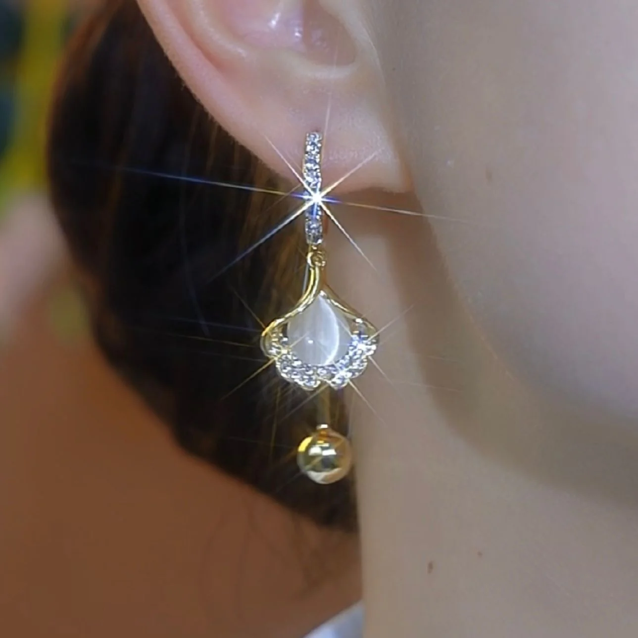 Dangle Earrings Rhinestone Decoration - Image 4