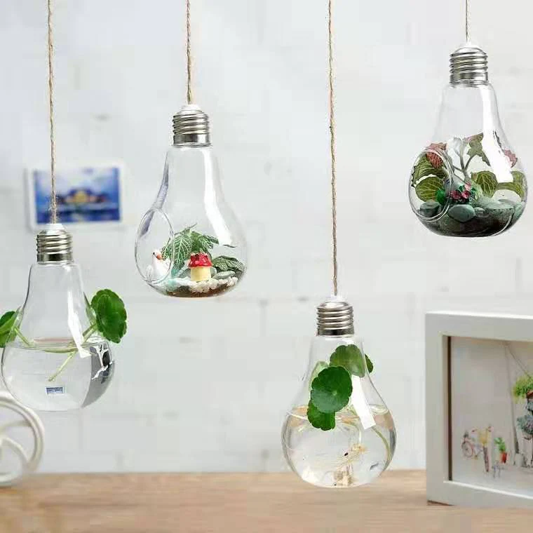 Decor Hanging Bulb Shape Glass Vase