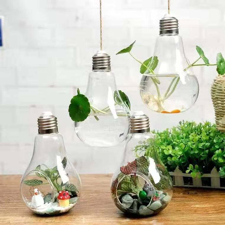 Decor Hanging Bulb Shape Glass Vase - Image 2