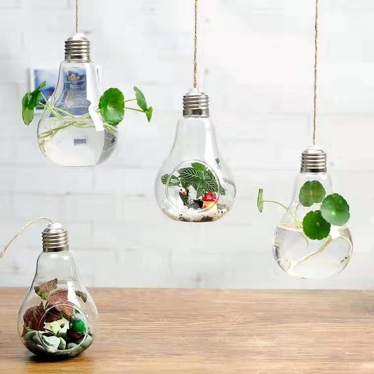 Decor Hanging Bulb Shape Glass Vase - Image 4