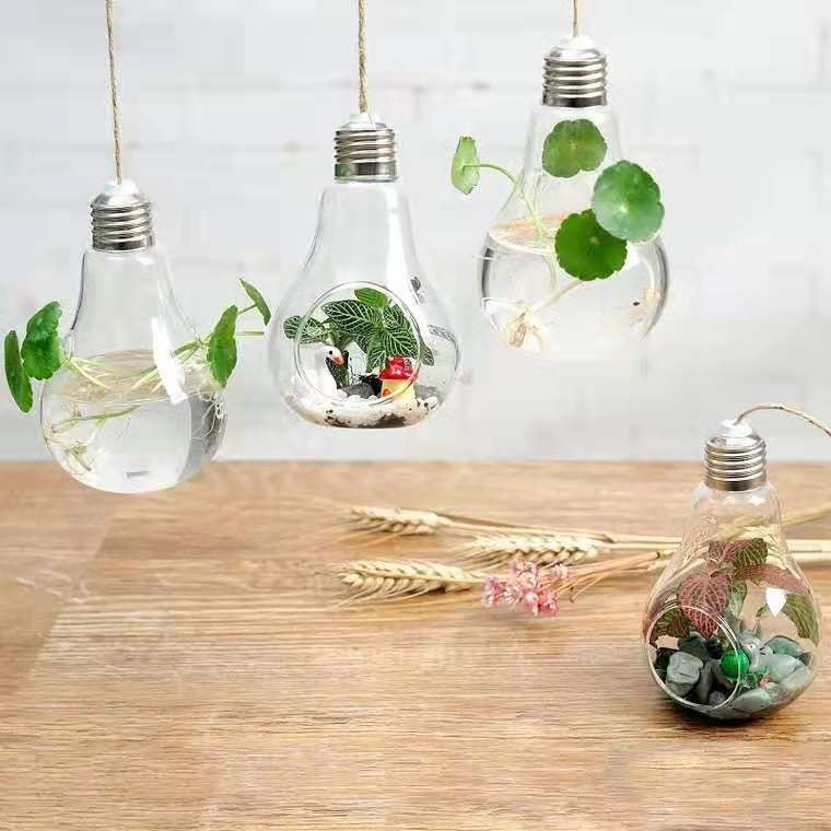 Decor Hanging Bulb Shape Glass Vase - Image 5