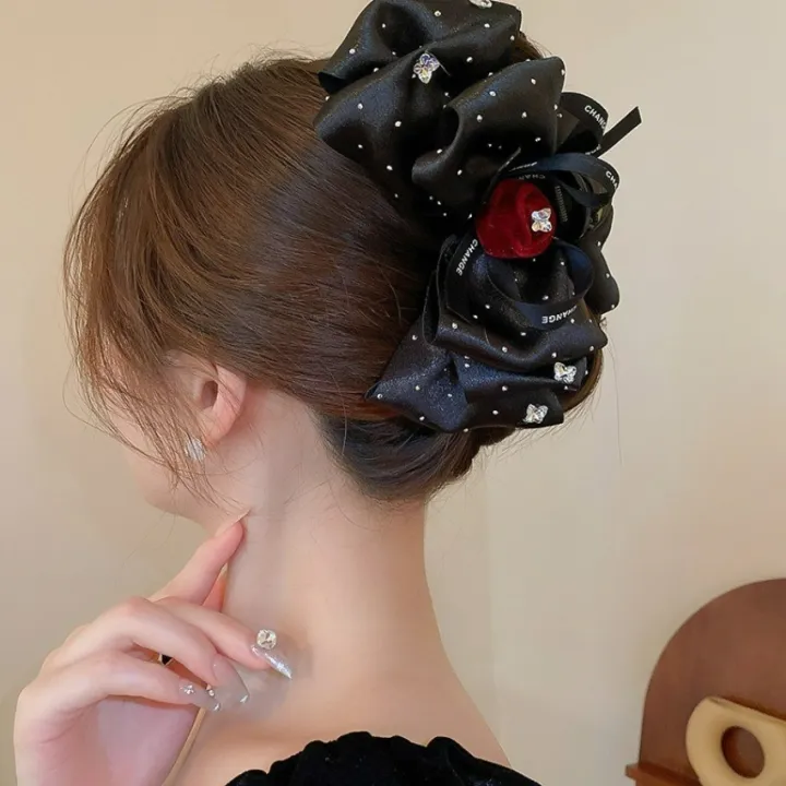 Diamond Bow Flower Hair Claw Clip - Image 5