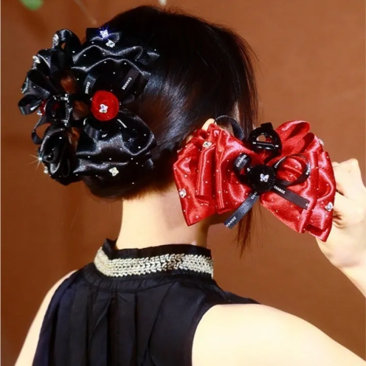 Diamond Bow Flower Hair Claw Clip - Image 6