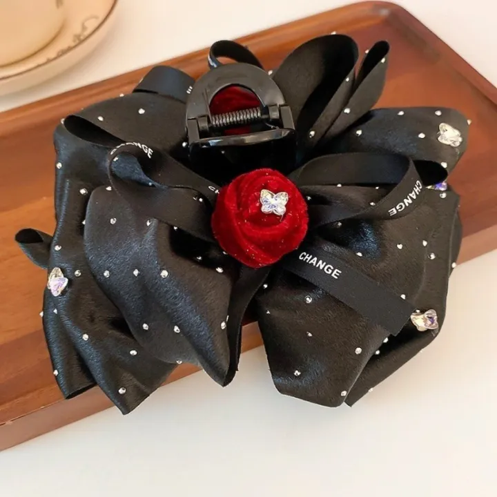Diamond Bow Flower Hair Claw Clip - Image 8
