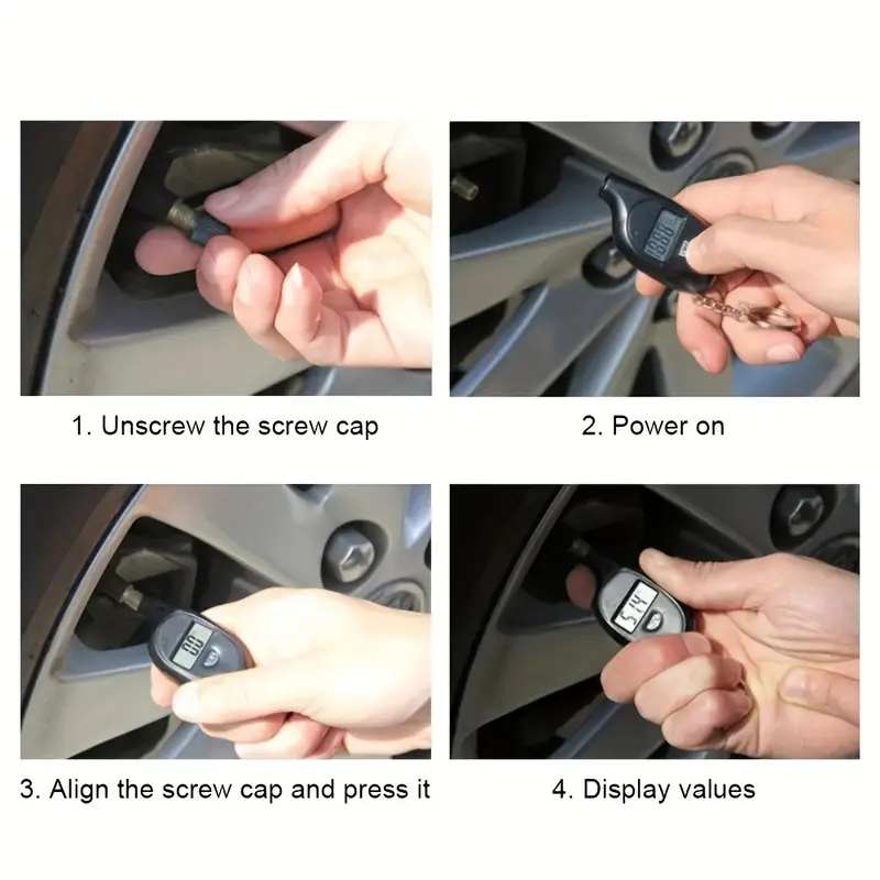 Digital LCD Mini Keychain Tire Pressure Gauge - Image 4