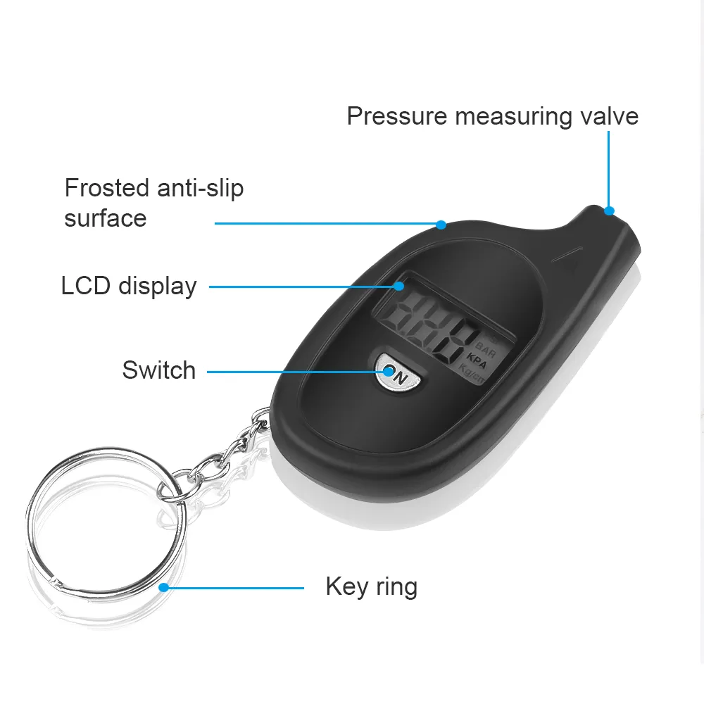 Digital LCD Mini Keychain Tire Pressure Gauge - Image 5