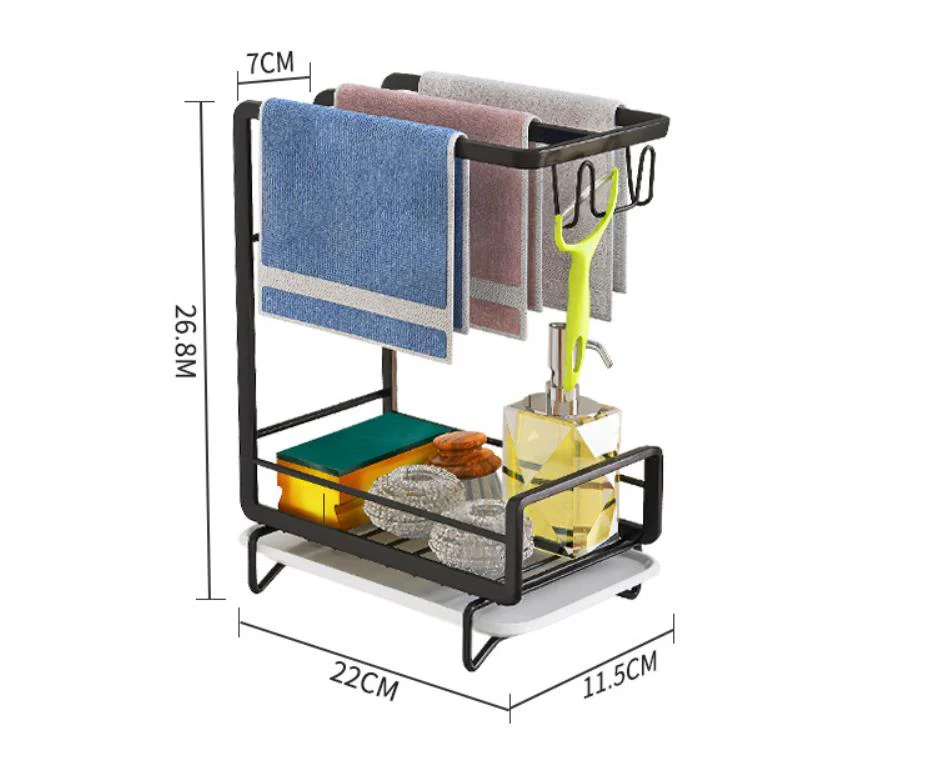 Dishcloth Small Items Double-Layer Storage Rack - Image 4