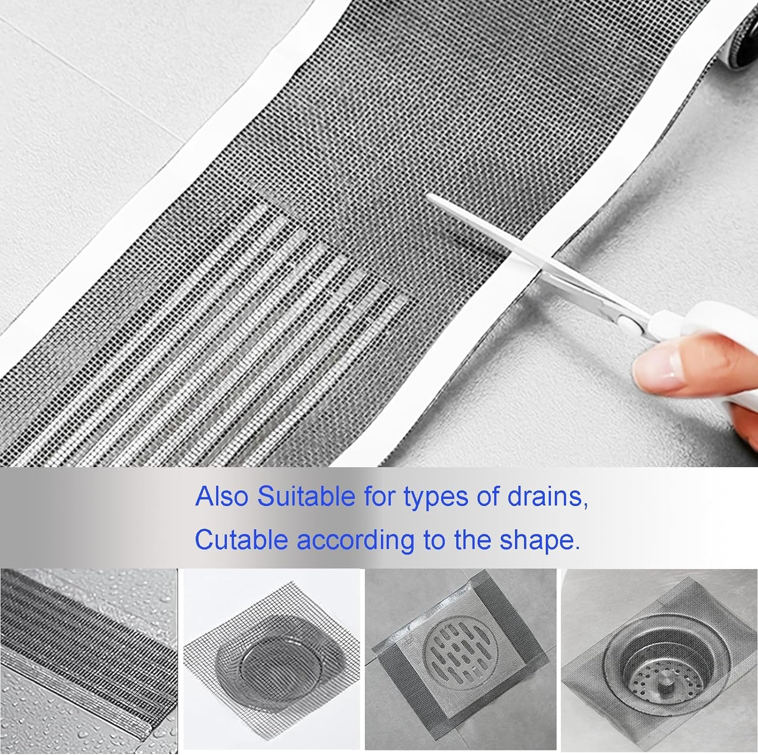 Disposable Shower Drain Hair Catcher Mesh Sticker Roll - Image 2