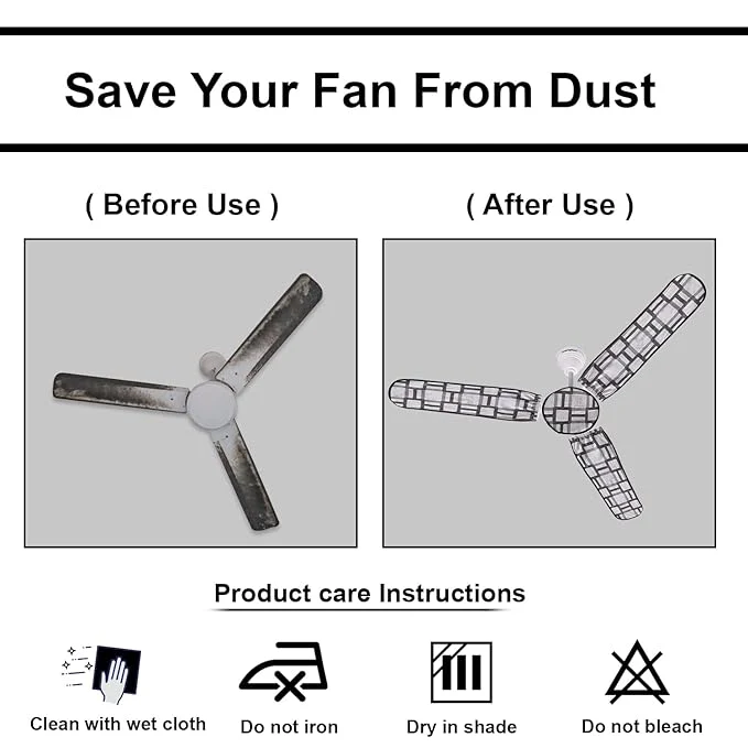 4Pcs Dust Proof Three Blade Ceiling Fan Cover - Image 3