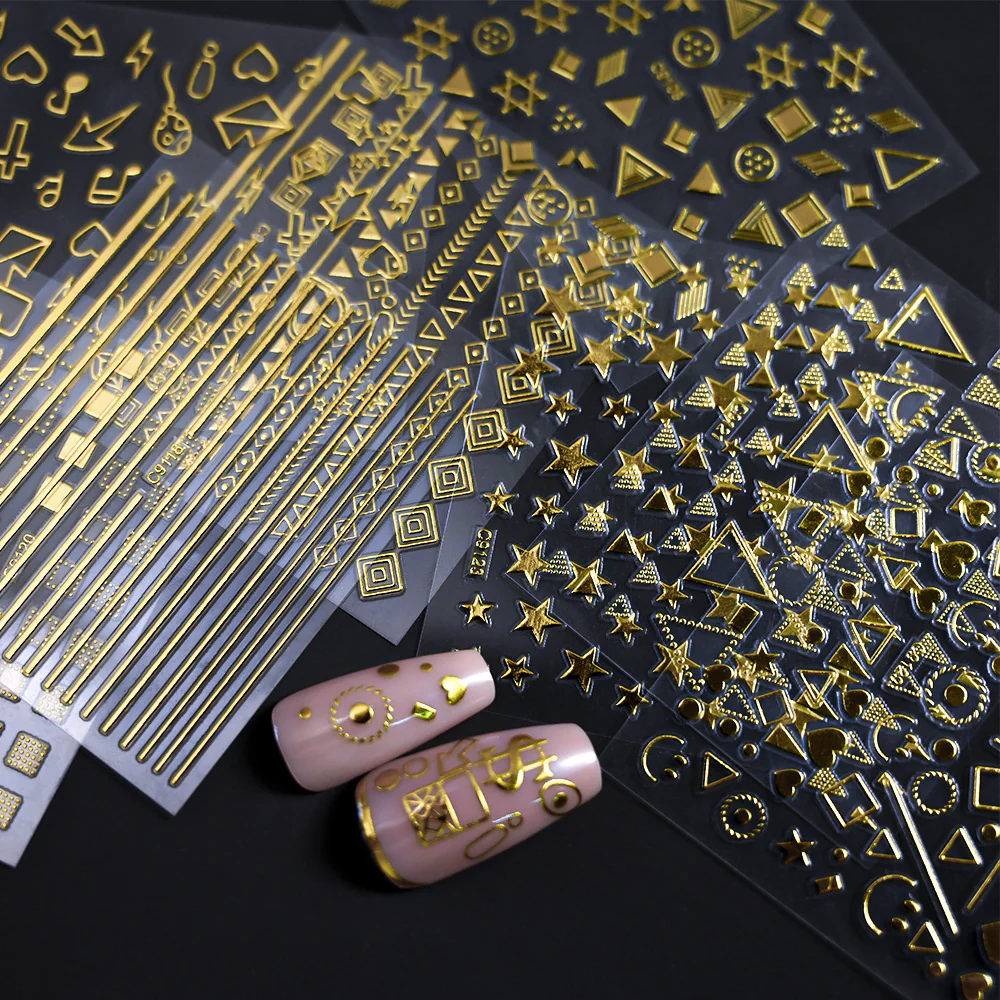 Elegant Gold Nail Art Stickers - Image 4
