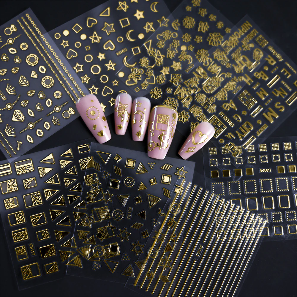 Elegant Gold Nail Art Stickers - Image 5
