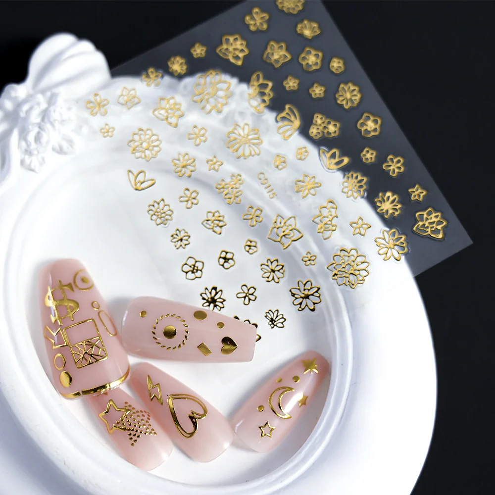 Elegant Gold Nail Art Stickers - Image 6