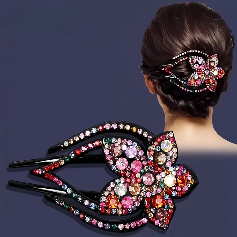 Elegant Rhinestone Flower Hair Clip for Women - Image 5