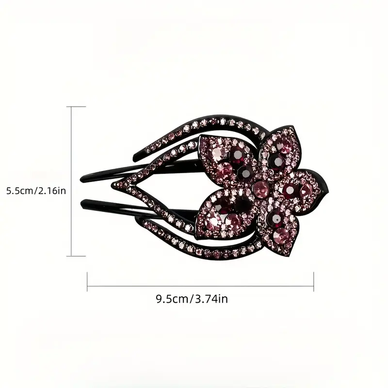 Elegant Rhinestone Flower Hair Clip for Women - Image 6