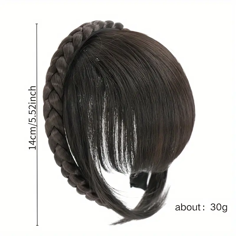 Elegant Women’s Braided Headband with Front Bangs - Image 6