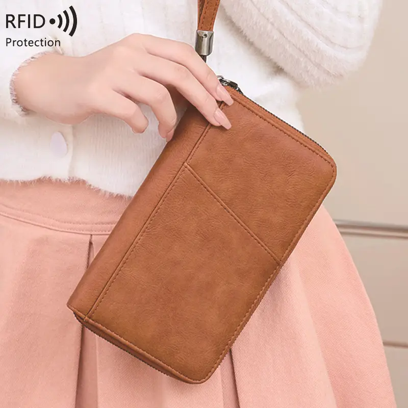 Faux Leather RFID Blocking Passport Wallet - Image 3