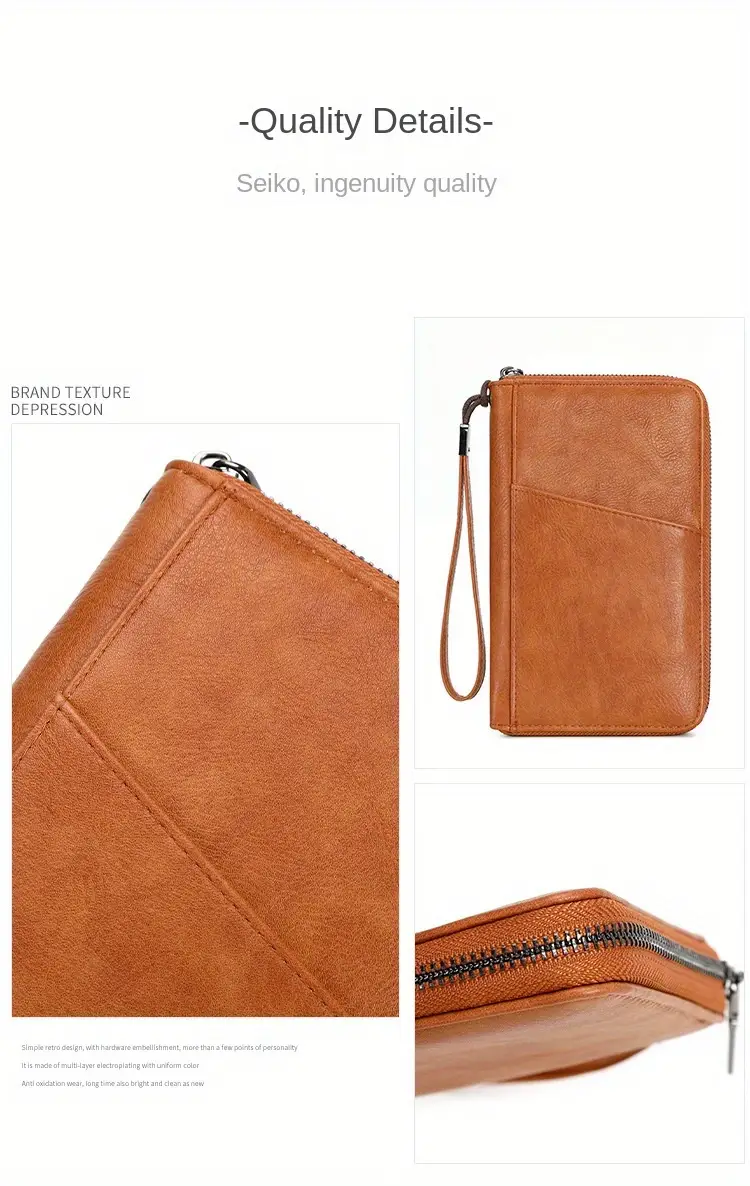 Faux Leather RFID Blocking Passport Wallet - Image 5