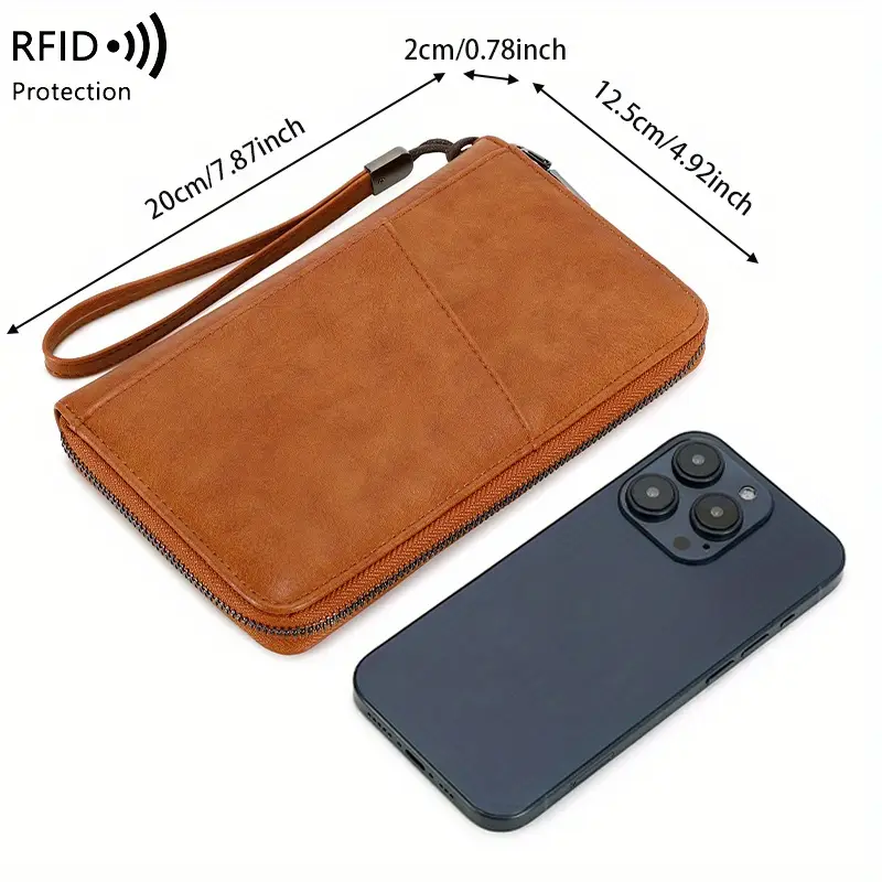 Faux Leather RFID Blocking Passport Wallet - Image 6