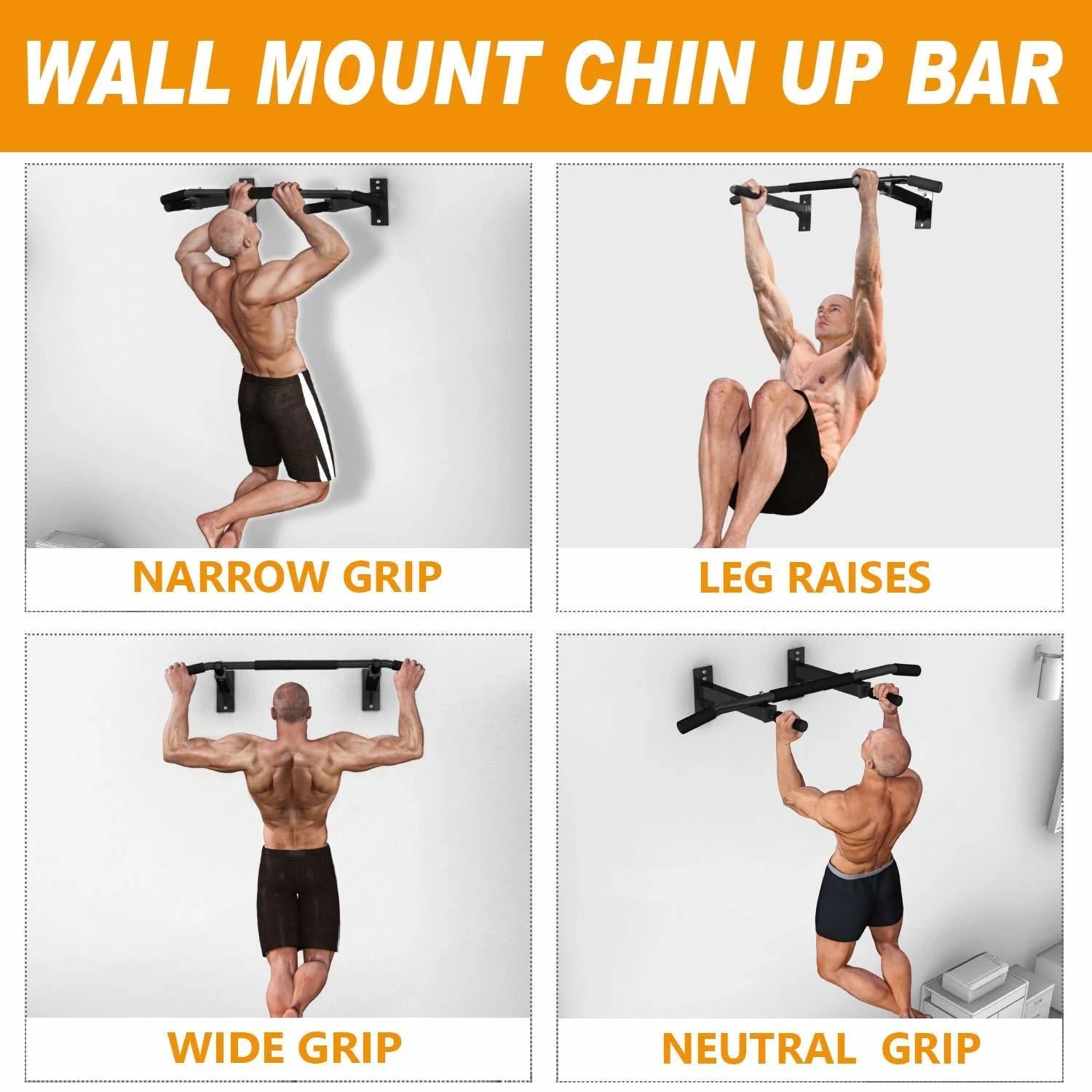 Gym Fitness Equipment Indoor Wall Mounted Pull Up Bar - Image 2
