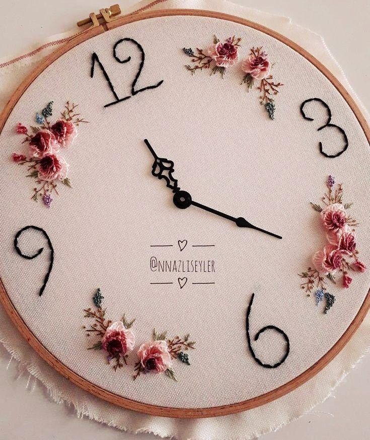 Hand-Embroidered Wall Clock - Image 2
