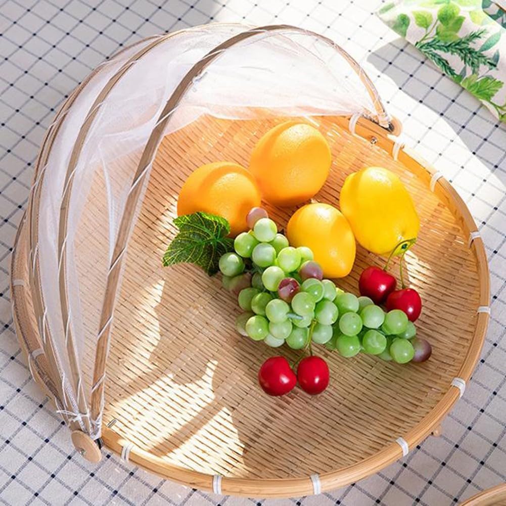 Hand-Woven Bamboo Food Tent Basket - Image 2