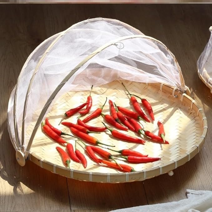 Hand-Woven Bamboo Food Tent Basket - Image 6